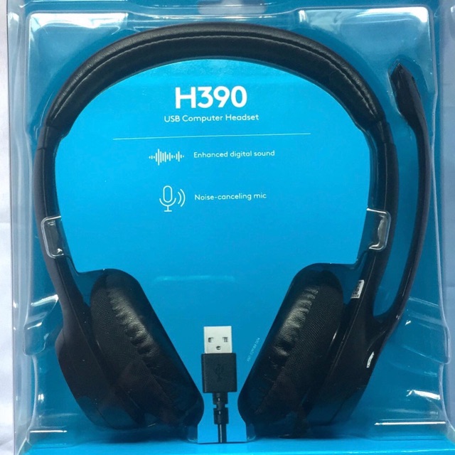 Logitech H390 USB Wired Computer Headset Noise-Canceling Mic Digital Sound  New