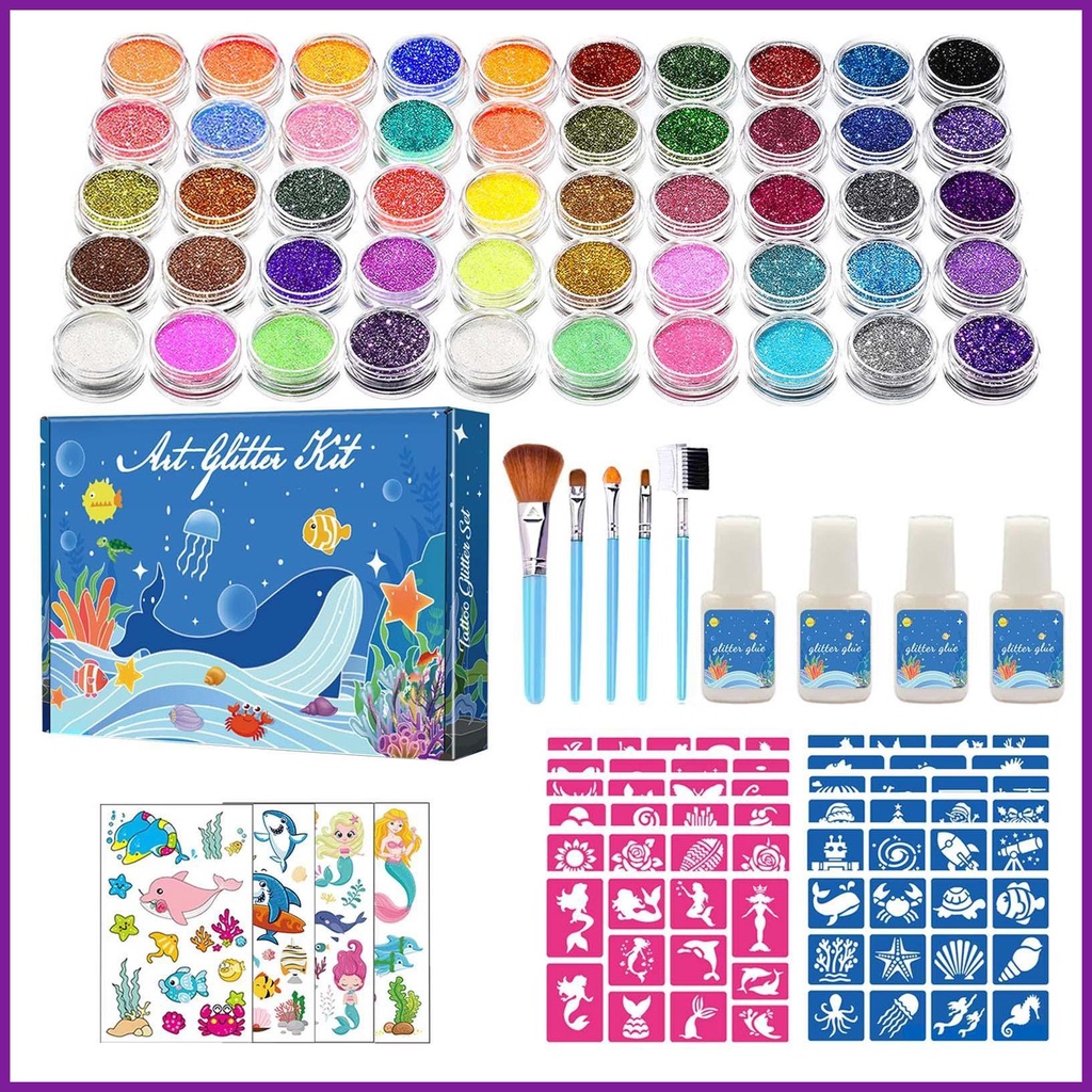 Glitter Tattoos for Kids Waterproof Temporary Tattoos Glitter Tattoos