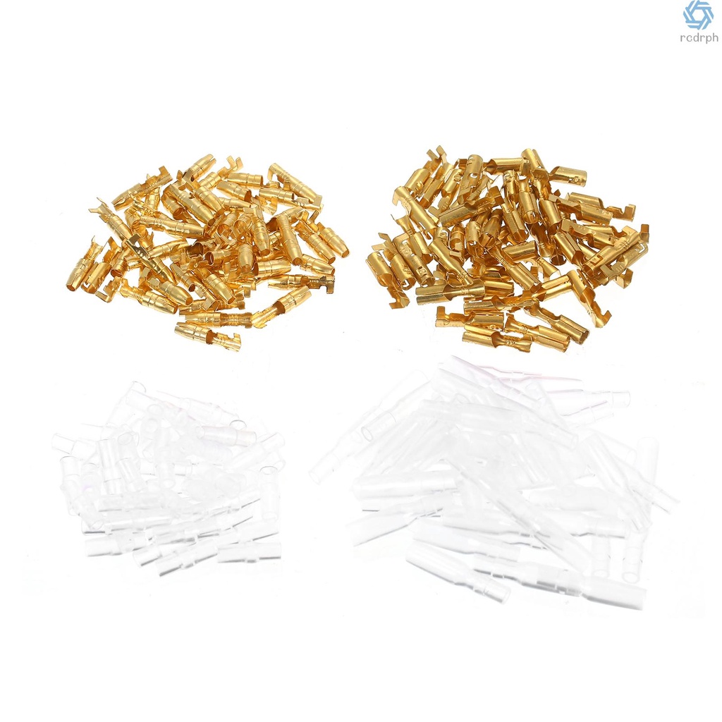 200 PCS Wire Terminal Kit Bullet Connector Set Includes 4.0 mm Brass ...