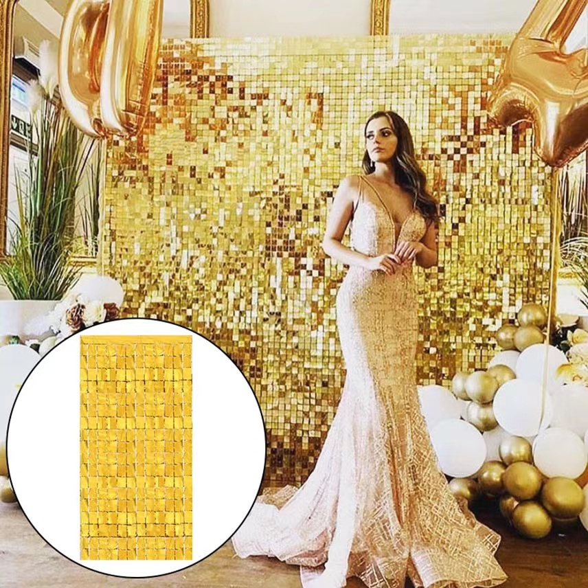 2meters Foil Curtain Backdrops Birthday Party Decorations Sequin Wall