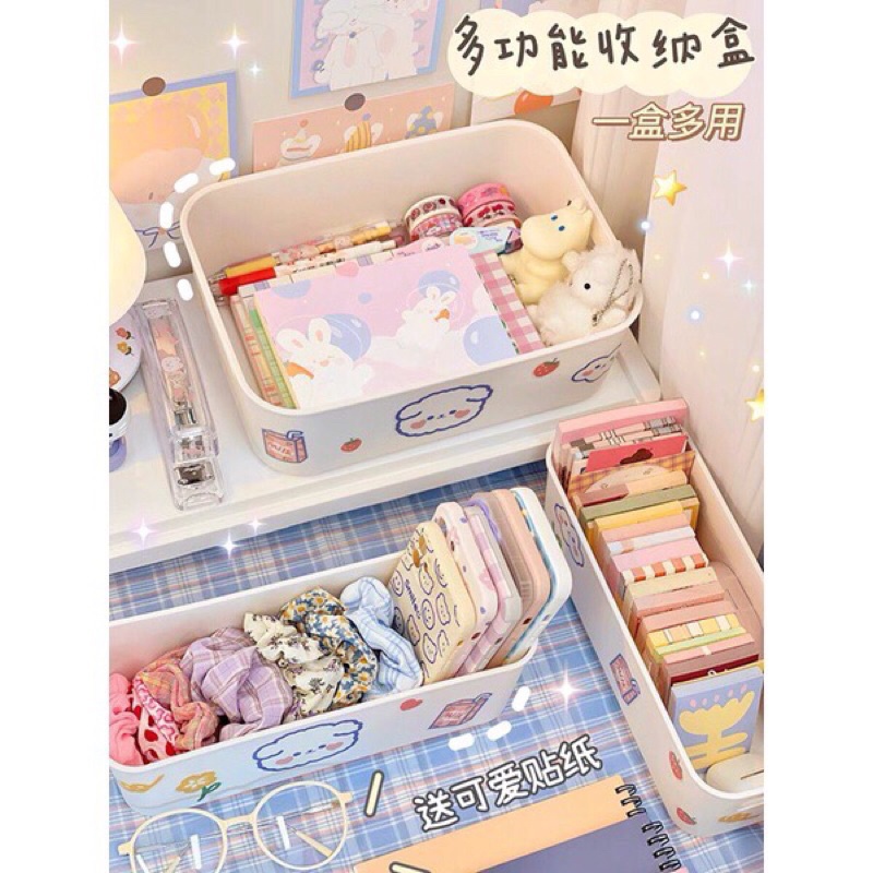 White Storage Box with Super Cute Sticker. | Shopee Philippines