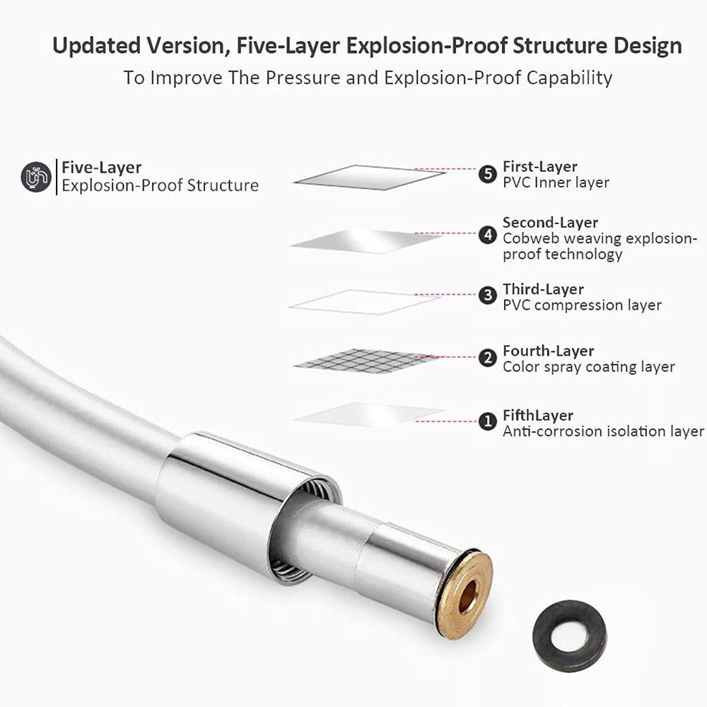 BALSA Shower Tube Flexible Anti Winding Universal Interface PVC ...