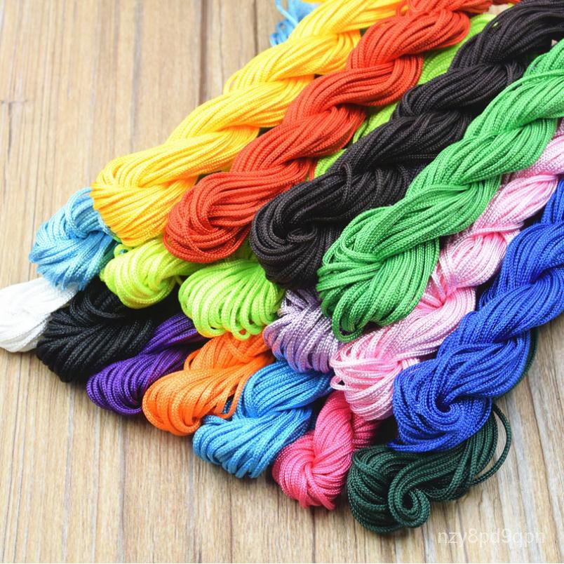 ⋮ 12 Meters/roll 1.5mm Nylon Cord Macrame Rattail Braided Knot Beading ...