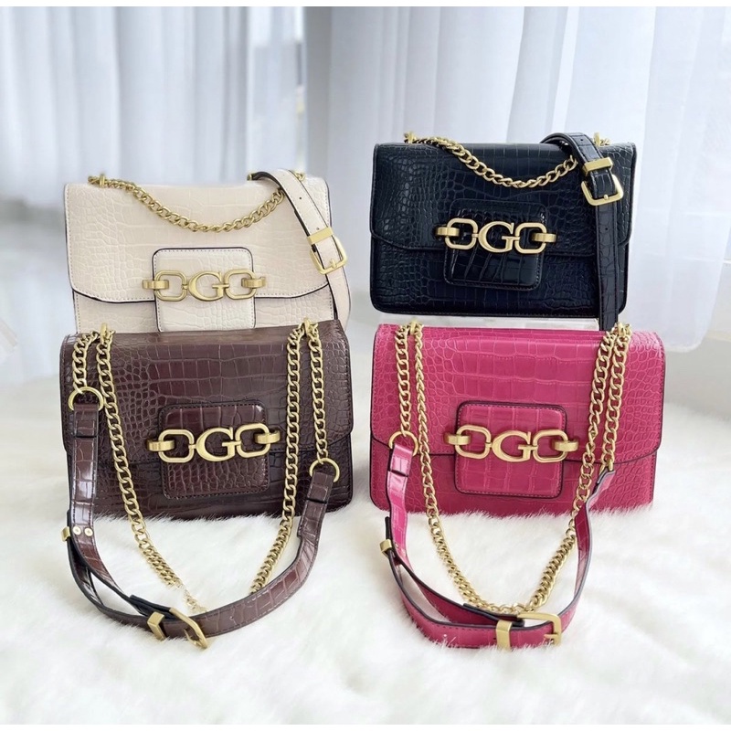 Guess Hensely Croc Convertible Crossbody Bag Shopee Philippines