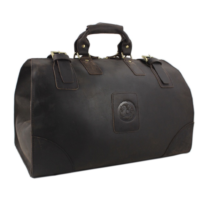 Munuki Vintage luggage bag Crazy Horse Genuine Leather Travel bag men