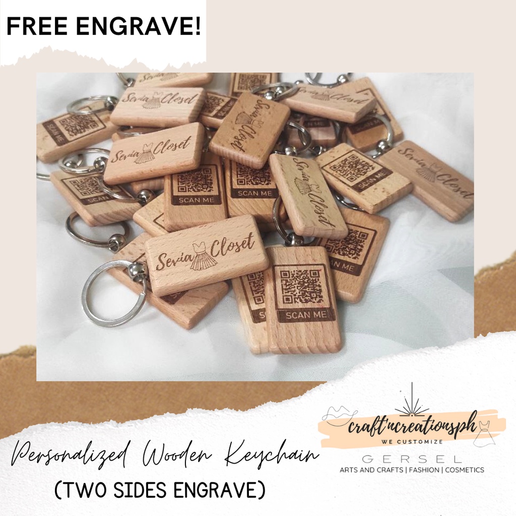 PERSONALIZED CUSTOMIZED LASER ENGRAVED WOODEN KEYCHAIN GIFT BIRTHDAY COUPLE WEDDING ANNIVERSARY Shopee Philippines
