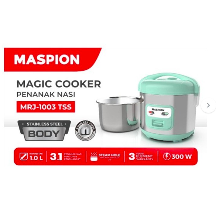 Maspion Magic Com Mini 1 Liter Stainless MRJ 1003 TSS | Shopee Philippines