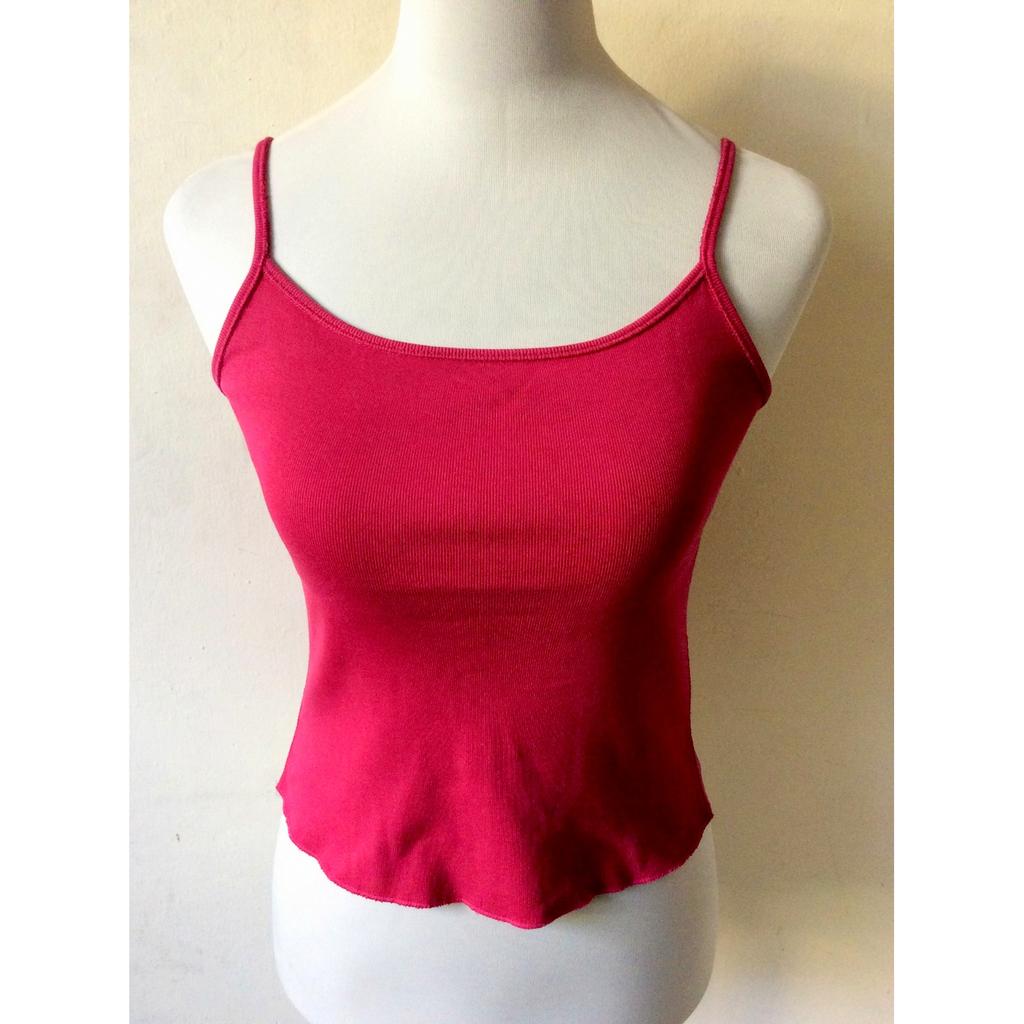 ESPRIT burgundy red tank top (small to medium) | Shopee Philippines