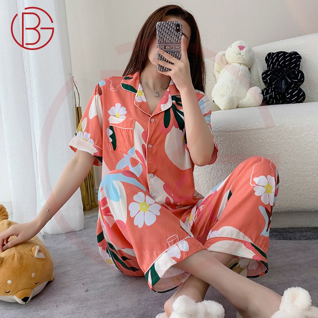 GBra Korean Pajama Women Sleepwear For Adult Short Sleeve Homewear ...