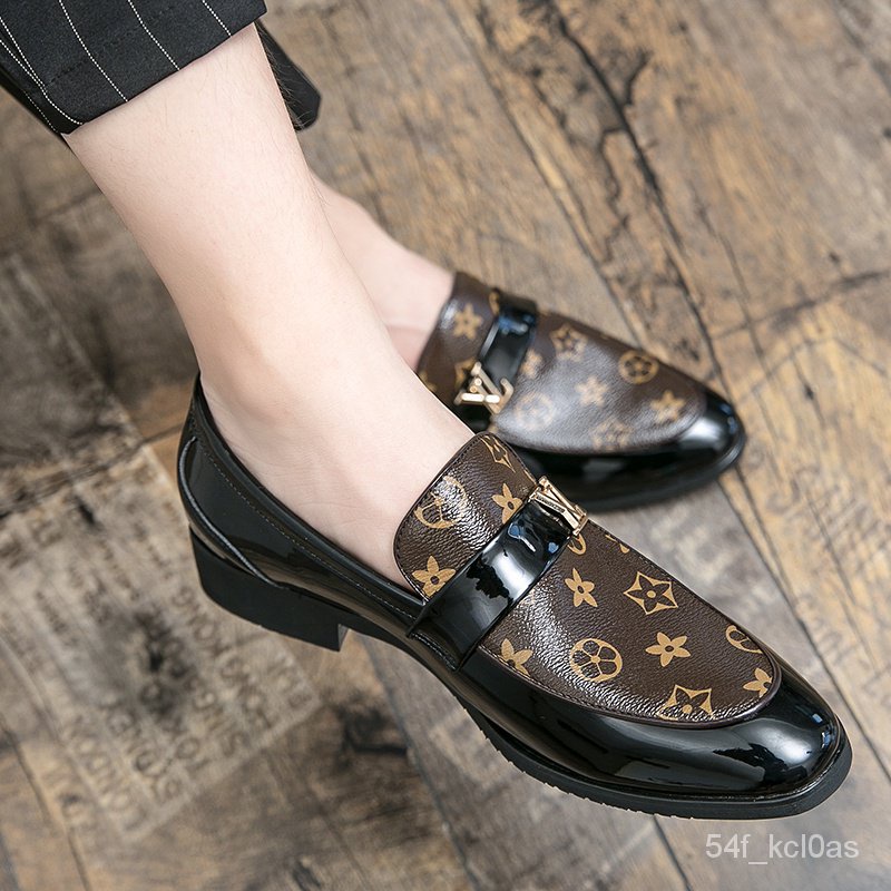 ins】Louis Vuitton men's leather shoes ACE dress to attend the standard LV  leather shoes men's shoes