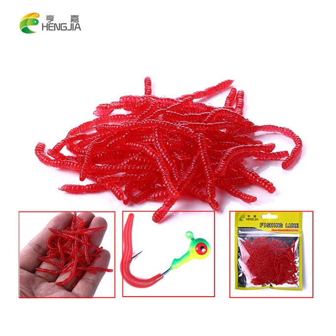 Hengjia Pcs Lifelike Red Worm Soft Lure Cm Cm Earthworm