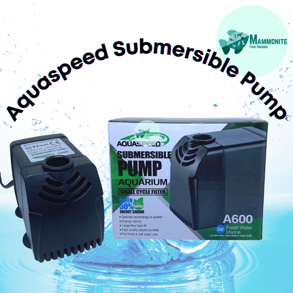 Aquaspeed Submersible Pump A600 Aquarium Small Cycle Filter 6 Watts ...