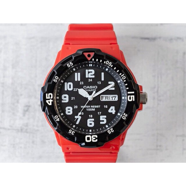 Casio MRW200HC4B Analog Quartz MRW200HC Watch Red Strap MRW200