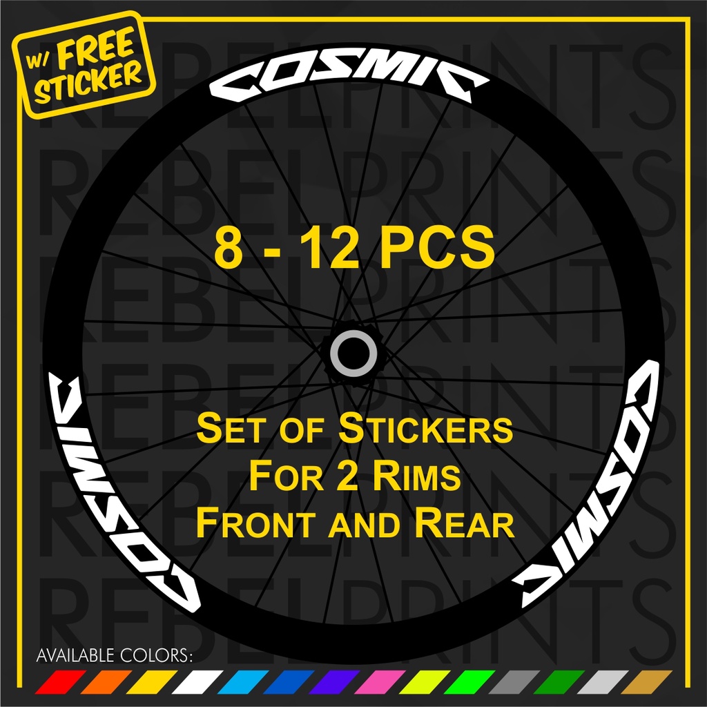 Mavic COSMIC (8 or 12 pcs) 700c Wheel Rim Sticker Decal Vinyl for Road ...