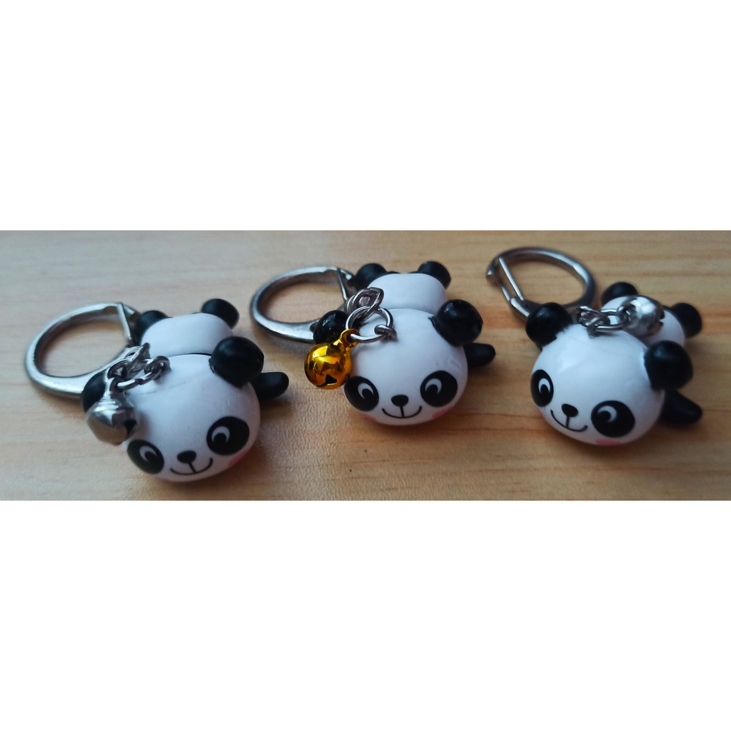 1 PC Cute Panda with a bell Keychain Hand Bag Tag Pendant | Shopee ...
