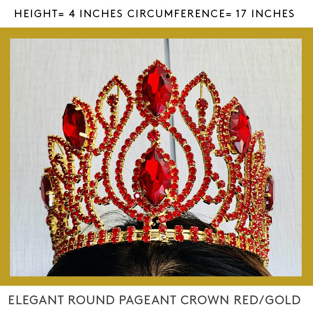 ELEGANT PAGEANT CROWN RED/GOLD 4 INCHES | Shopee Philippines
