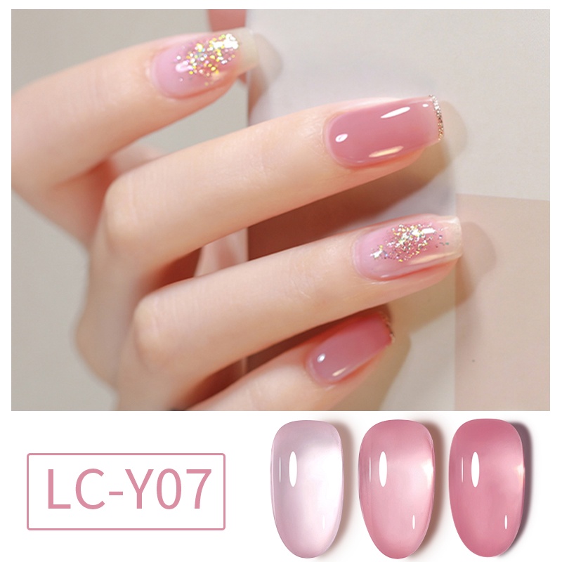 LILYCUTE Jelly Gel Semi Transparent Nude Color Nail Gel Polish Clear Pink French Gel Varnish