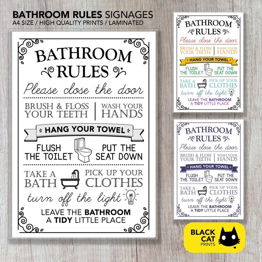 Bathroom Rules Sign | Laminated Signage | Sign Board | Shopee Philippines