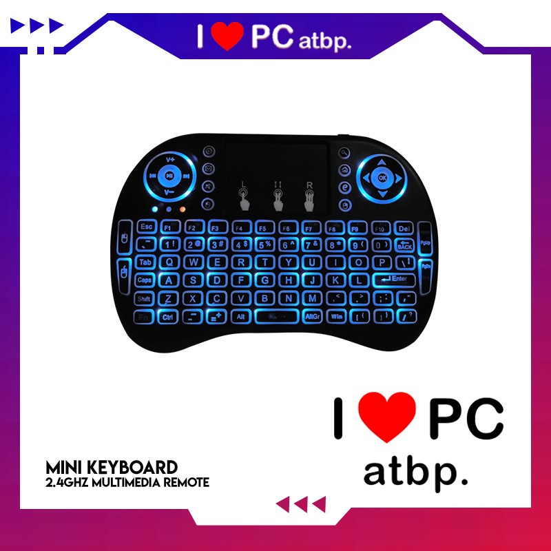 Mini Multimedia Keyboard 2.4GHz Blue Backlight with Touchpad | Shopee ...