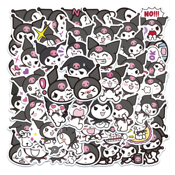 50pcs Cute Kuromi Handbook DIY Sticker Decorative Material Sticker Cup ...