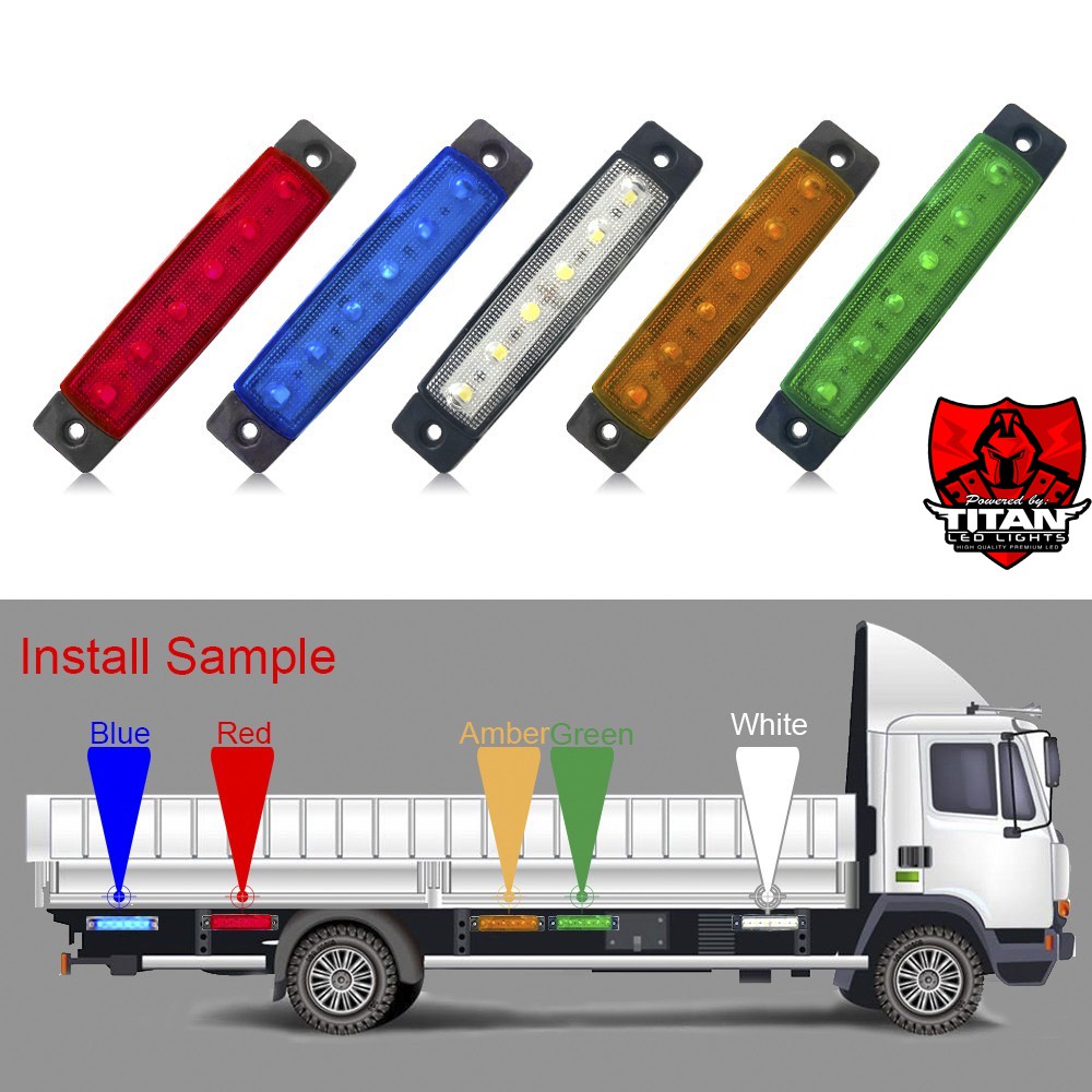 6 Led 12/24V 6 SMD LED Auto Car Bus Truck Side Marker Indicator low Led ...