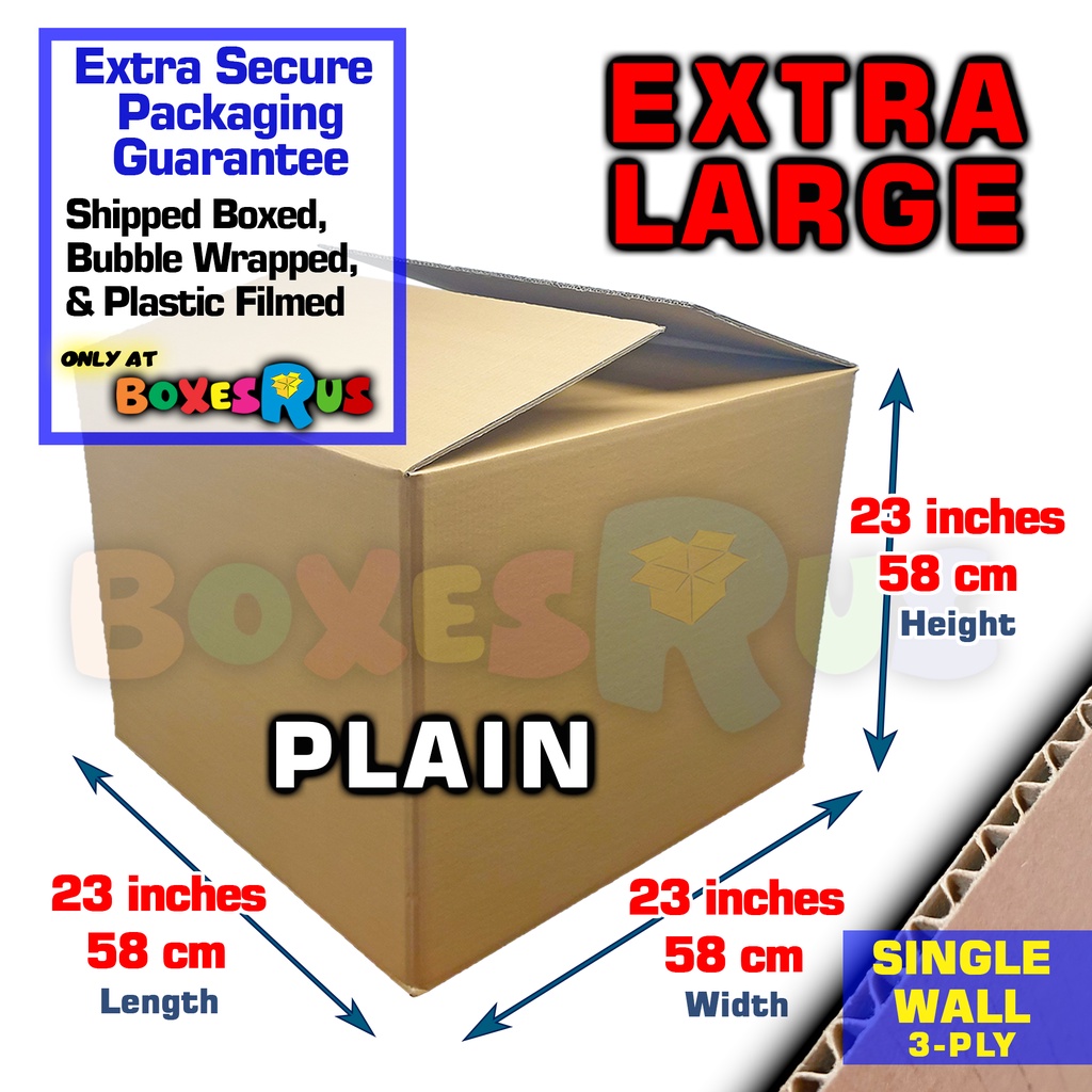 Extra Large Balikbayan Box 23x23x23 inches Single Wall by Boxes R Us ...