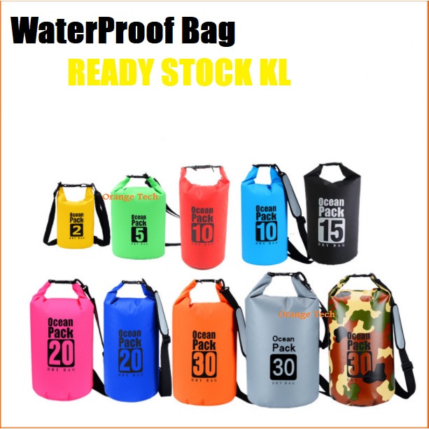 Ocean Pack Waterproof Dry Bag (2L/5L/10L/15L/20L/30L) Strap Fishing Outdoor Backpack Swim
