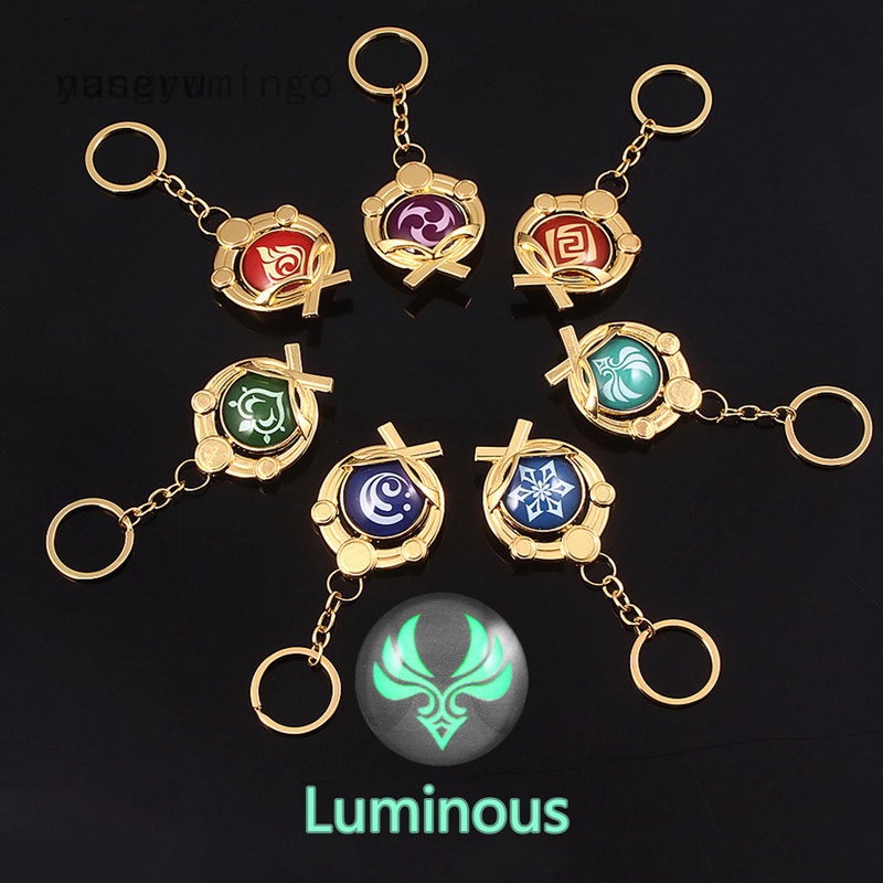 Genshin Impact Vision Schlüsselanhänger – Leuchtet Im Dunkeln! Aus Zinklegierung, 6,1x5,6 Cm