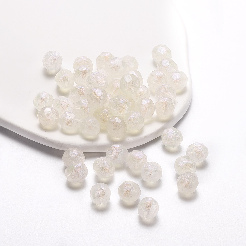 St.Kunkka 50Pcs 8 10Mm Acrylic Pearlescent Polygonal Beads Beaded ...