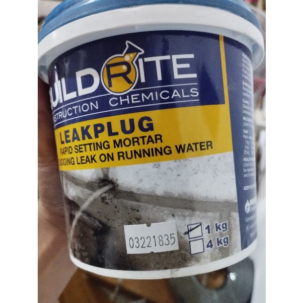 Buildrite Leak Plug 1Kg Rapid Setting Mortar For Plugging Leak On ...
