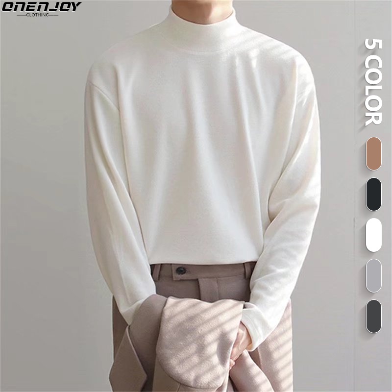 -M-5XL-Plus Size / Flannel Fabric Korean Style Long Sleeve Plain T ...