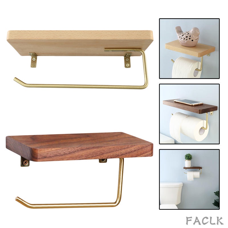 [12] Creative Paper Towel Holder Solid Wood Hotel Wall Mounted Paper