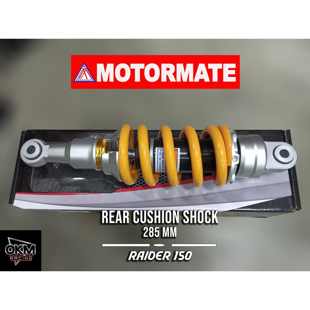 Rear Cushion Shock Gold 285mm with Adjustment (CNC) Raider 150 OKM ...