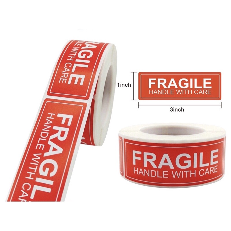 [10Pcs] Thank YOU STICKER Long LABEL THANK YOU STICKER FRAGILE KRAFT ...