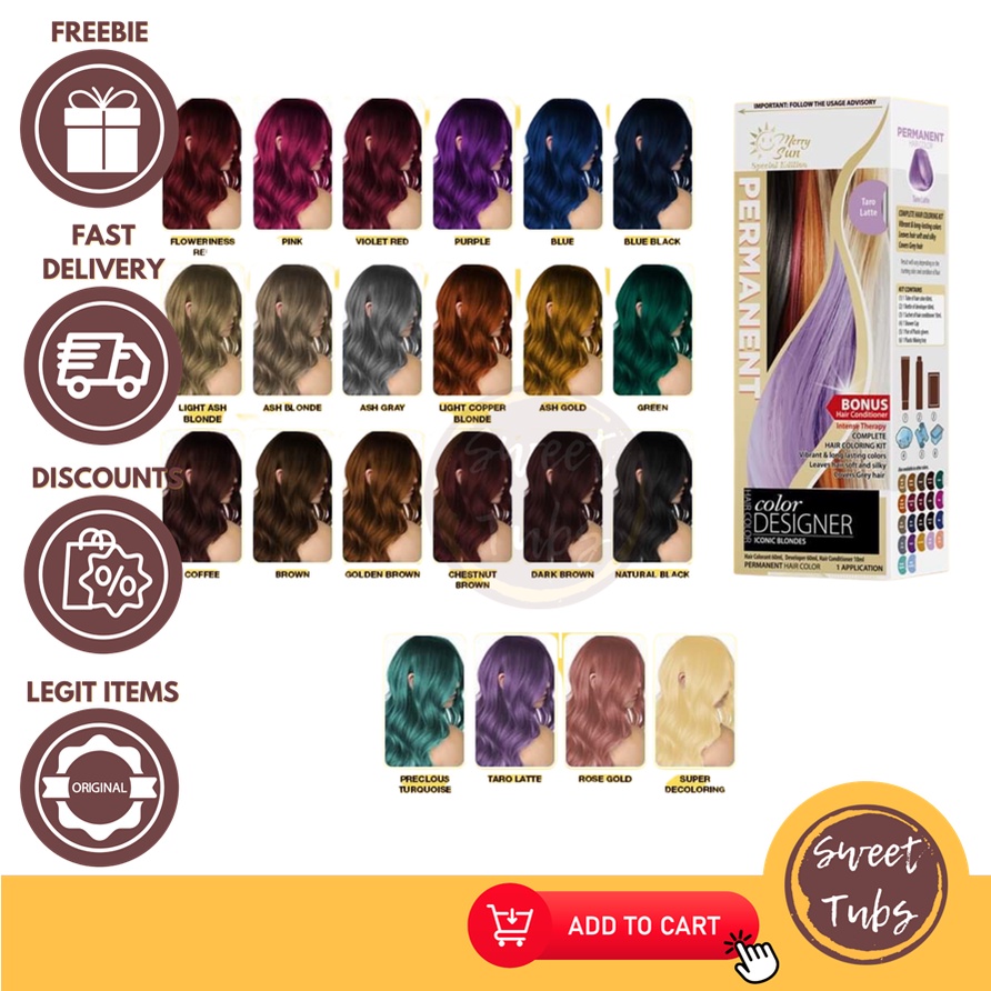 Merry Sun Permanent Hair Color Designer Iconic Blondes | Shopee Philippines