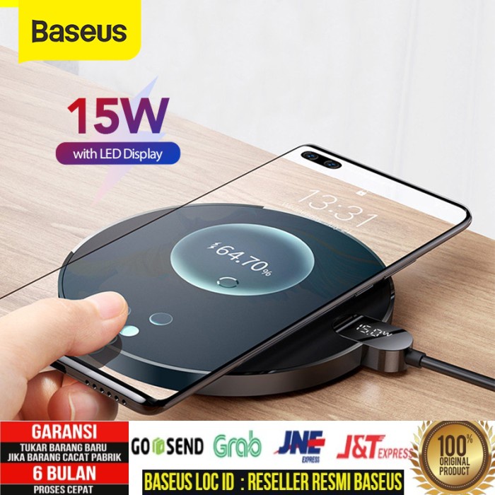 Baseus WIRELESS CHARGER DIGITAL LED FAST CHARGING PAD QUICK CHARGE 15W