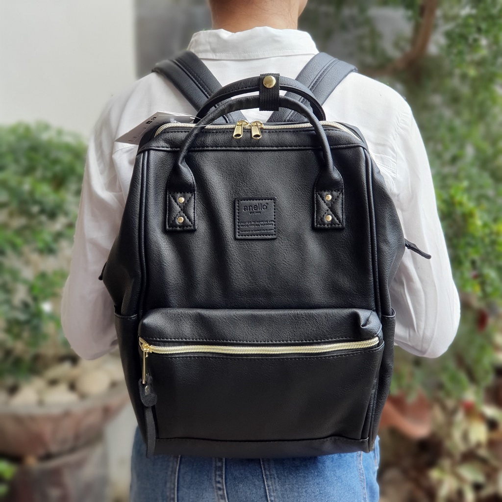 A.N.E.L.L.O Japan PU Mini Leather Backpack Rucksack - Black | Shopee ...