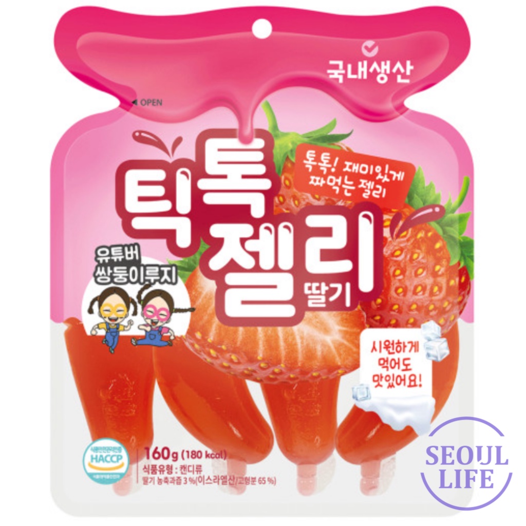 Korean Tik tok Fruit Jelly 40g x 4pcs Strawberry, Grape, Apple, Peach