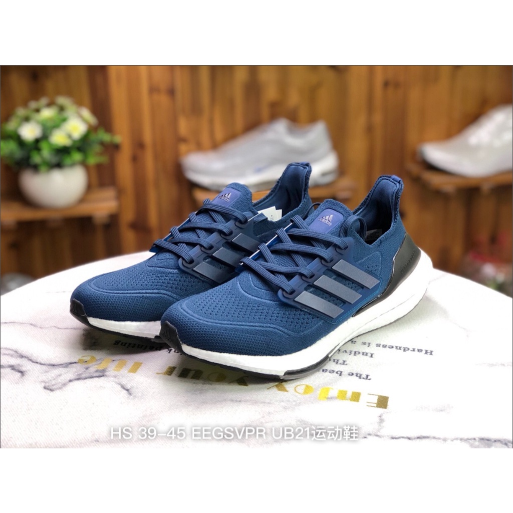 Adidas UltraBoost 21 Comfortable Cushioning Men s Running Shoes Navy Blue FY0350