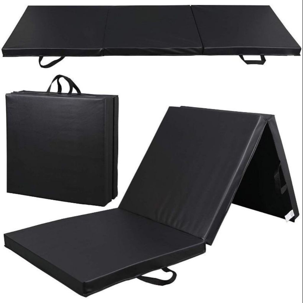 Exercise Mat 2 Inch Thick HONEY JOY Folding Gymnastics Mat 8 Ft. X 4 Ft. X 2 In. PU Leather Tumbling Exercise Mat Yoga Gym Pink Black 32 Sq. Ft. TOPGYM0011 - The Home Depot Gymnastic Mats