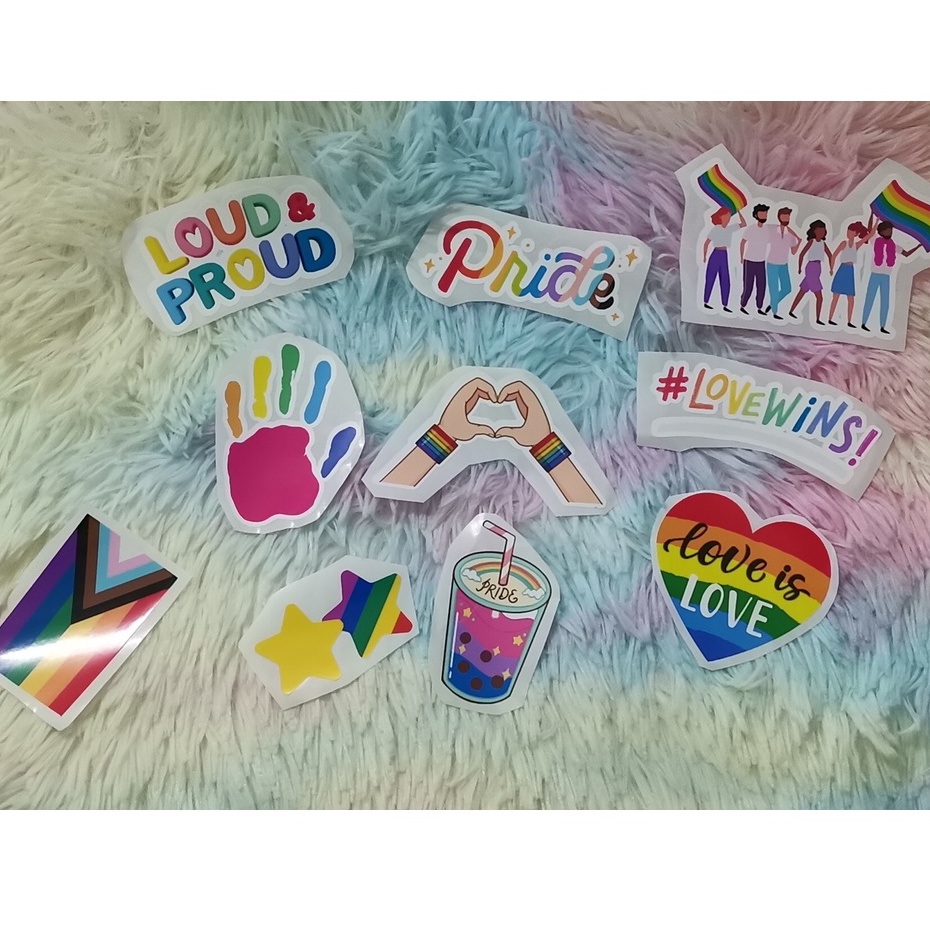 Pride LGBT Waterproof Laminated Matte Vinyl Sticker Pack 9pcs./pack ...