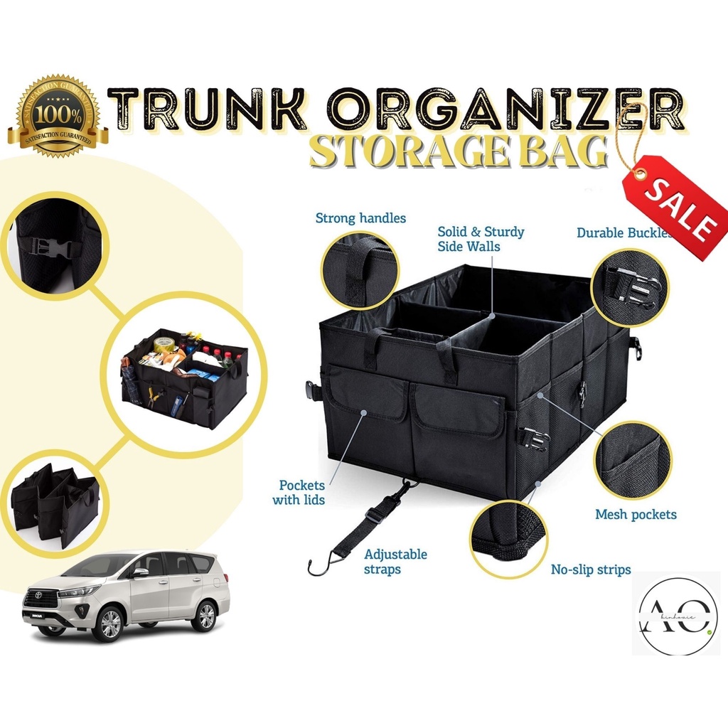 MH ORIGINAL TOYOTA INNOVA CAR BOOT / TRUNK ORGANIZER (AKIOKI) THICK