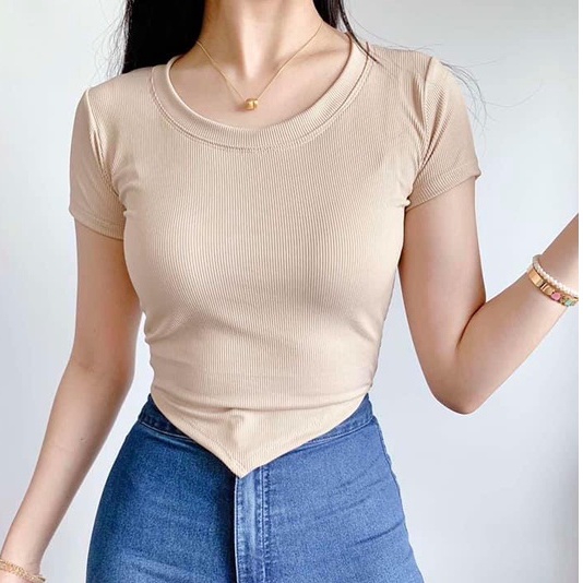 Aya Knitted Shortsleeve Top Plain | Small ToMedium | Genelle23 | Shopee ...