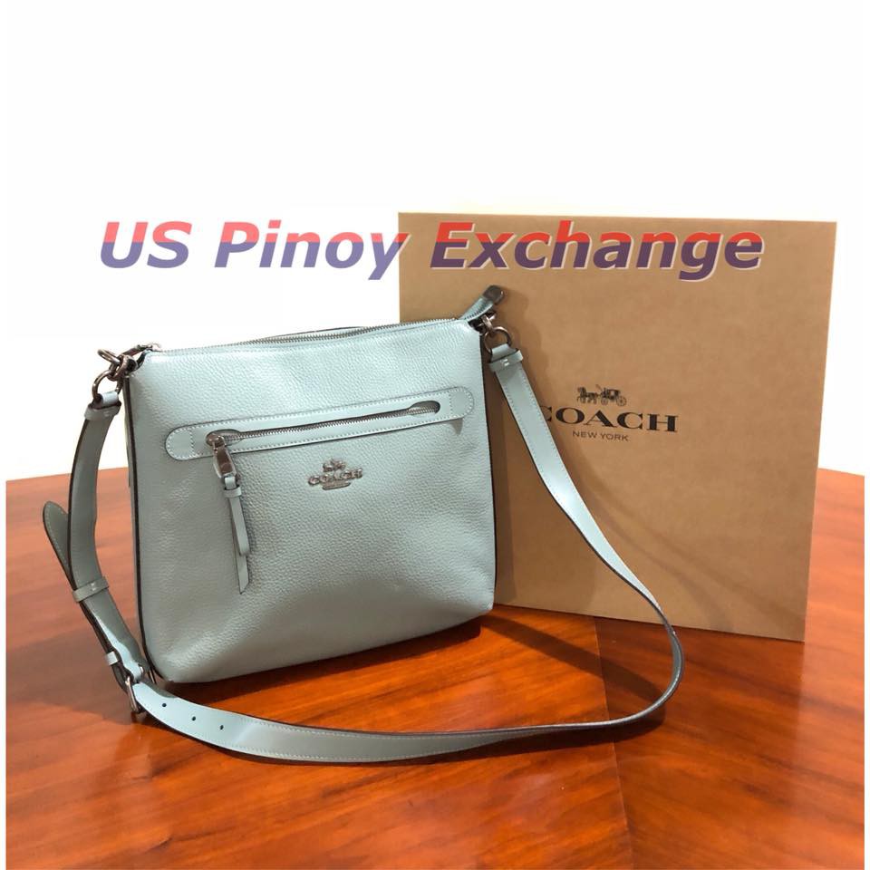 Original Coach Mae File Crossbody Pebble Leather Imported Shopee