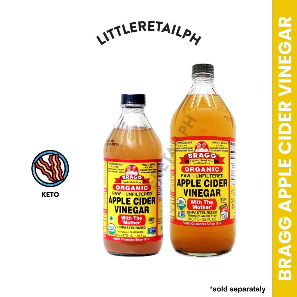 Bragg Apple Cider Vinegar Organic Raw Unfiltered for Keto and Low Carb