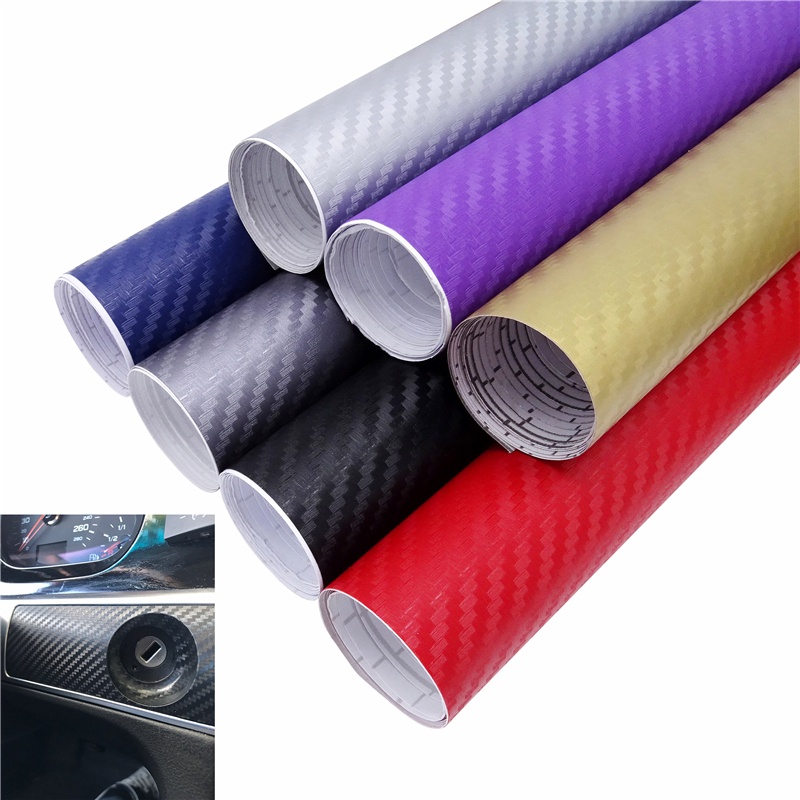 127cmX10cm Car Sticker 3D Carbon Fiber Vinyl Film Waterproof Car Wrap ...