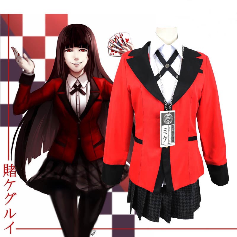 【full set】 Anime Kakegurui Cosplay Jabami Yumeko Costumes Japanese School  Girls Uniform