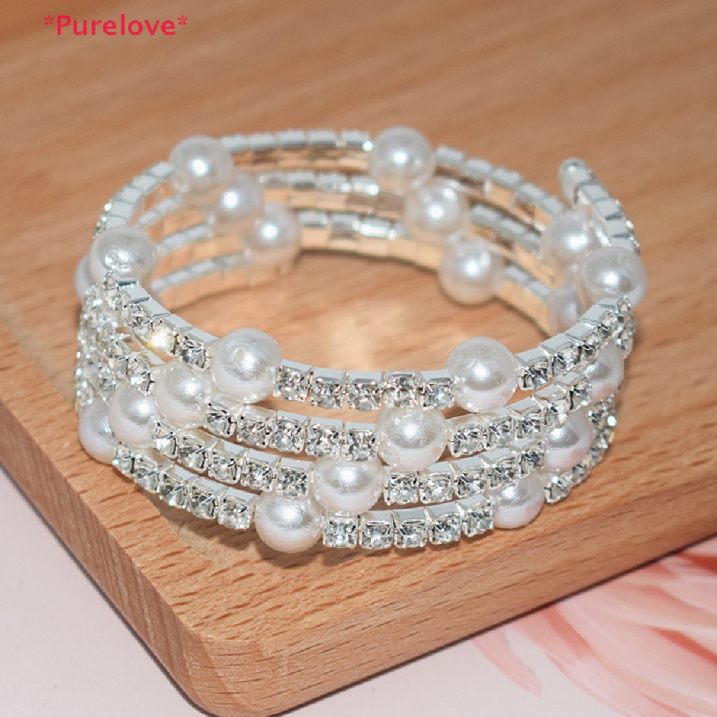 Clataly Bracciale A Doppio Giro Con Perle E Cristalli – Accessorio Elegante Regolabile Per Donna