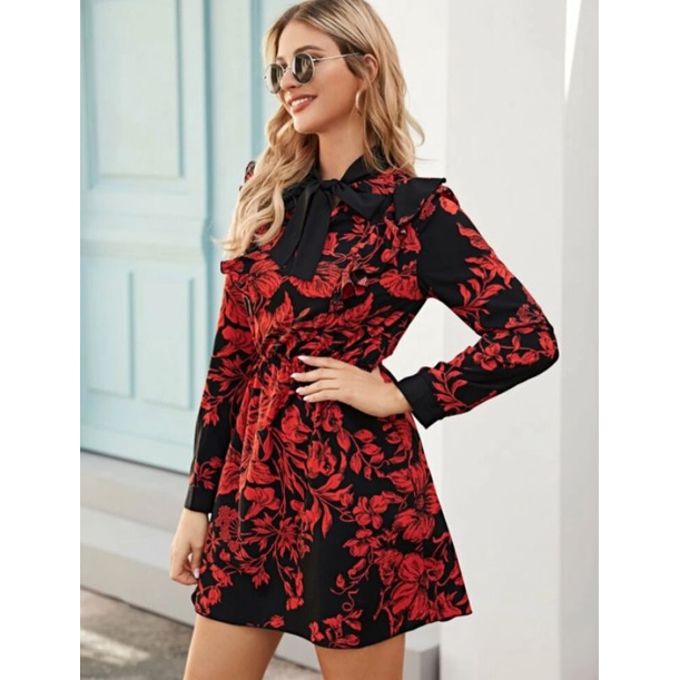 Shein dress red sales