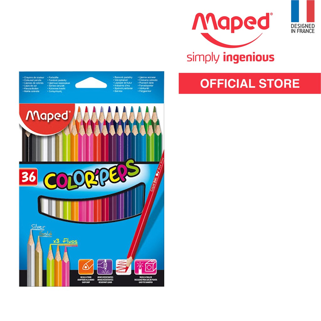 MAPED ColorPeps Star Color Pencil 36 Colors (832017) | Shopee Philippines